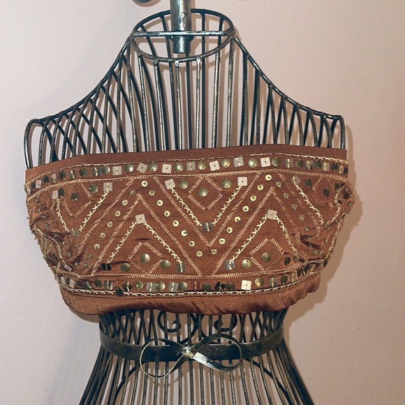 I.N.C. Grecian style Rust Bandeau Swim Top XL - Picture 3 of 9